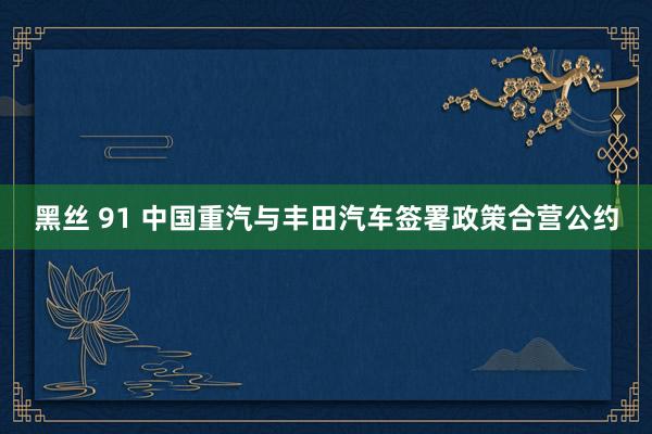 黑丝 91 中国重汽与丰田汽车签署政策合营公约