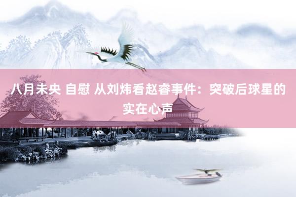 八月未央 自慰 从刘炜看赵睿事件：突破后球星的实在心声