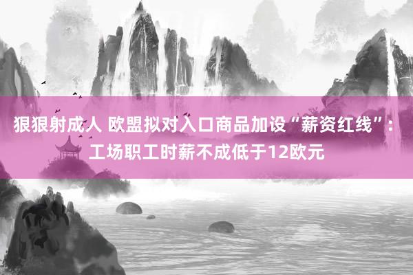 狠狠射成人 欧盟拟对入口商品加设“薪资红线”: 工场职工时薪不成低于12欧元