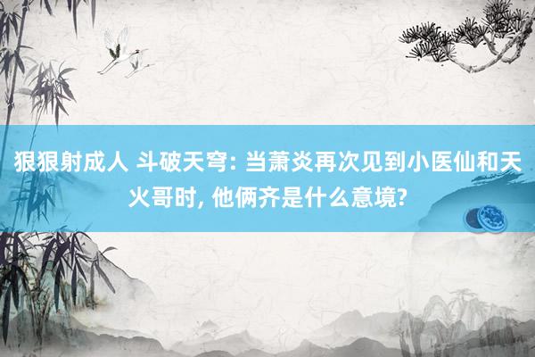 狠狠射成人 斗破天穹: 当萧炎再次见到小医仙和天火哥时， 他俩齐是什么意境?