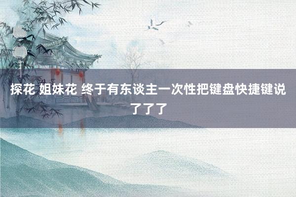 探花 姐妹花 终于有东谈主一次性把键盘快捷键说了了了