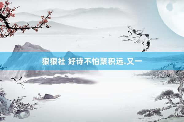 狠狠社 好诗不怕聚积远.又一