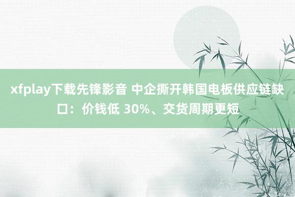 xfplay下载先锋影音 中企撕开韩国电板供应链缺口：价钱低 30%、交货周期更短